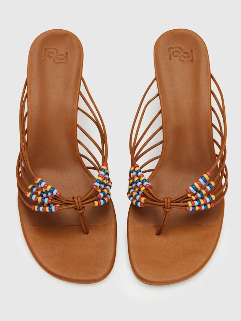 Reformation Jessica Heeled Thong Brown - Size 8
